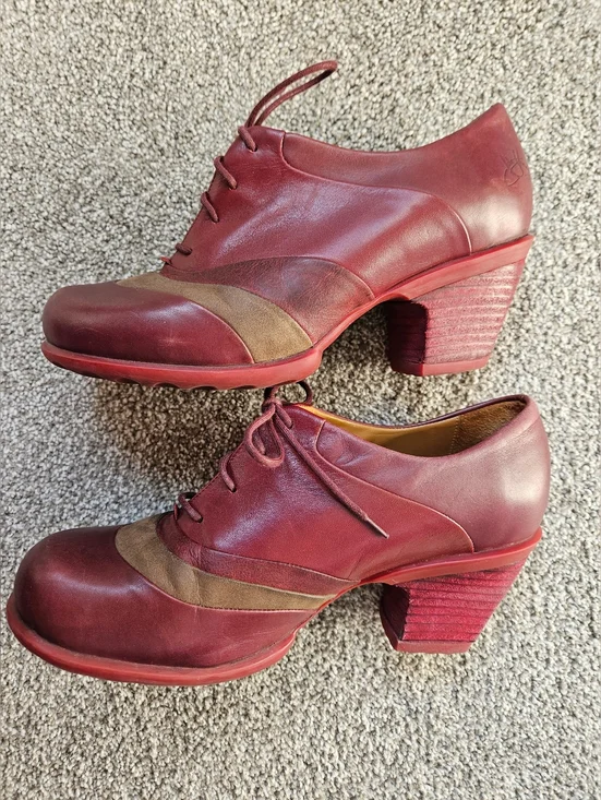 Fluevog Hopefuls Vow In Burgandy Fits Like 9-9.5 Size 10 Rounded Toe Laces - Picture 6 of 16
